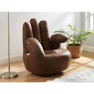 Fauteuil main pivotant CATCHY en microfibre vieillie