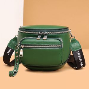 Sac bandoulière femme ECELEN - Sacoche en cuir véritable - Sac bandoulière polyvalent-vert