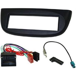 Kit Adaptateur Autoradio 1DIN noir Renault Twingo 07-13 + ISO + FM