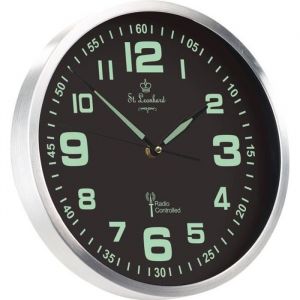 Horloge murale - ST. LEONHARD - Rond - Quartz radio-piloté - Phosphorescent - Gris