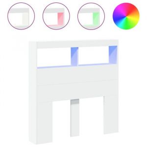 (49347)Tête et pieds de lit CHICArmoire tête de lit avec LED blanc 100x17x102 cm FR