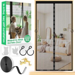 Moustiquaire Porte Fenetre Magnetique 80 x 200CM Moustiquaire Aimant&eacute;e Rideau Anti Mouche Pour Porte Exterieure Avec Aimants