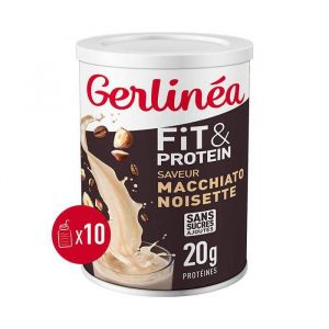 Gerlinéa Fit &amp  Protein Milkshake Protéiné Macchiato Noisettes 20 G De Protéines Boite 10 Milkshakes