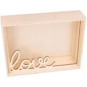 Cadre photo 3D en bois - Artemio - Love - 15 x 203 x 5 cm - Romantique - 1 photo