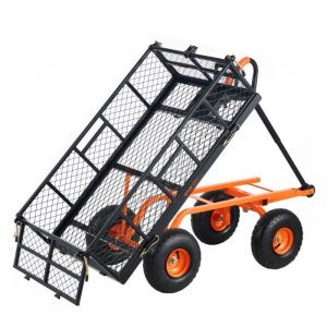 Chariots de Jardin - VEVOR - 1770 x 495 x 500 mm Chariot à benne basculante de jardin métal robuste capacité charge 181 kg
