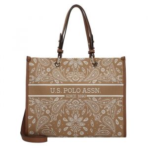 Sac &agrave; bandouli&egrave;re U.S. Polo Assn. Canyon L 35.5 cm tan - Fibres naturelles - Femme