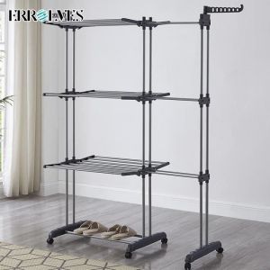 ERROLVES®GRIS-ETENDOIR A LINGER ETANDAGE A LINGE EN INOX 3 ETAGERE