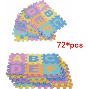 72pcs Eva Mousse Tapis - Chiffres et lettres - Enfants DIY Puzzle - S&eacute;curit&eacute; et non-toxique