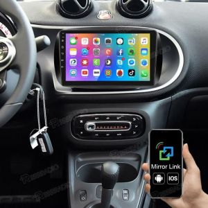 IBEAFILLY Autoradio pour Mercedes Benz Smart Forfour Fortwo 453CarPlay 9 pouces Android 13 GPS avec caméra Arrière 2Go+ 32 Go