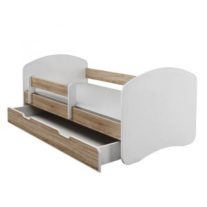 Lit Enfant Bébé 180x80 + TIROIR Matelas Sommier Gratuite Bois de Sonoma ACMA II