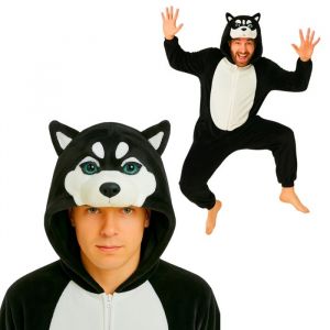 Pyjama Onesie Kigurumi Costume Déguisement Noir Husky