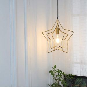 TOKIUS Lustre étoile Industriel Créatif Suspension Luminaire Moderne en Métal réglable 360° Lampe Plafond pour Chambre d’enfant Bar
