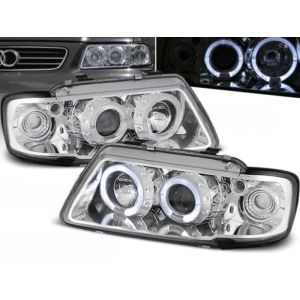 Paire de feux phares Audi A3 8L de 1996 a 2000 Angel eyes chrome-27360969