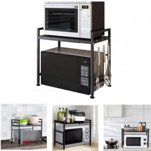 Etag&egrave;re pour Four &agrave; Micro - XUANYU - Ondes Nouvel Gain De Place pour Le Rangement De La Cuisinet - 40/64*45*36.5cm -Noir