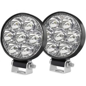 2.5 Pouces 24W Rond Phare De Travail Led 12v 24v 2PCS Mini Phare De Travail Led IP68 6500K Pour V&eacute;Hicules Tout Terrain Voitures A