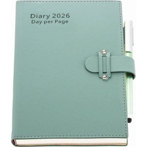 Agenda 2026un jour par pageA5de janvier 2026 &agrave; d&eacute;cembre 2026une page par jourcouverture rigideorganiseur avec stylo