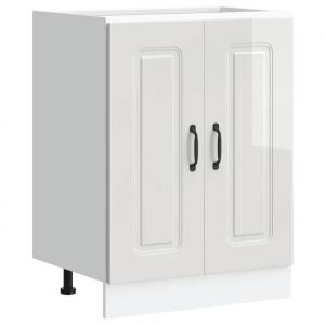 Automne/hiverArmoire bas de cuisine Colonne cuisine - Meuble bas pour &eacute;vier Kalmar blanc brillant 60x46x815 cm7670595
