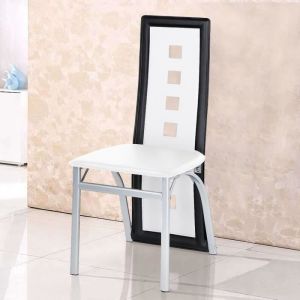 Kangfun Lot de 6 Chaises de salle à manger - Blanc/noir - Style Mode minimaliste moderne - 102 (L) * 45 (W) * 20 (H)