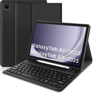 &Eacute;tui Clavier Compatible Avec Samsung Galaxy Tab A11+ 2025 / A9+ 2023 11 Pouces Azerty Fran&ccedil;ais Clavier Coque Pour Samsung Galaxy