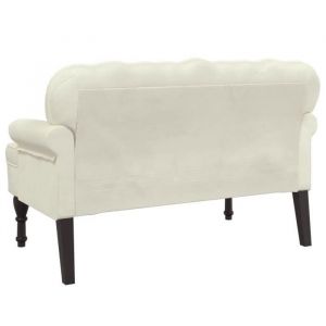 Black Friday Banc salon - JILL - Banquette/Coffre - avec dossier cr&egrave;me 1195x645x75 cm - velours BB351