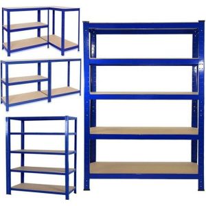 Etag&egrave;re de Rangement 5 Tablettes Charge Lourde -200x100x50cm - Charge max. 875kg - Bleu