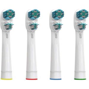 Brossettes de Rechange - Oral-B Dual Clean - 4 T&ecirc;tes - Compatibles - T&ecirc;tes Doubles