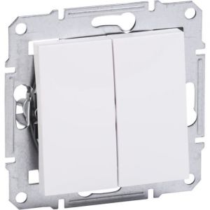 Interrupteur - Schneider - Asfora - Double allumage - Blanc - IP20 - 10AX
