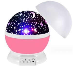 Veilleuse Etoile Projection PlafondVeilleuse Enfant Rotation &agrave; 360&deg;Lampe Projecteur 8 Modes de couleurCadeau pour B&eacute;b&eacute;NoelRouge