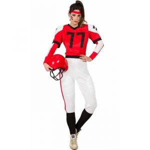 D&eacute;guisement de Joeur de Football Am&eacute;ricain Rouge pour femme pour le carnaval et les soir&eacute;es &agrave; th&egrave;me. Les d&eacute;guisement de sportif