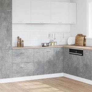 RemiseArmoire de plancher dévier Lyon - Buffet Bahut de cuisine/Meuble bas - gris béton 80x46x815 cm JILIMAISON2025 7873479