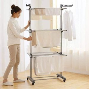 PRATIQUE ETENDOIR &Agrave; LINGE 3 NIVEAUX SECHOIR &Agrave; LINGE MOBILIT&Eacute; GRAND CAPACITE