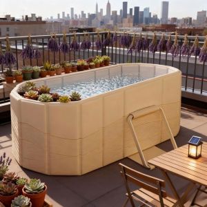 Baignoire portable pliable design ergonomique pour adulte profondeur confortable installation facile sans outils n&eacute;cessaires