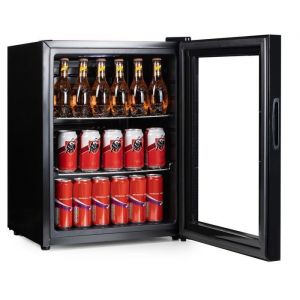 PRIMO PR179BC Réfrigérateur à boissons - Minibar - Mini réfrigérateur - Porte vitrée - Pose libre - 60L - D - Noir