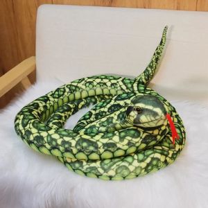 Vert - 160 cm - Jouet en peluche imitation Python serpent g&eacute;ant Boa Cobra Oreiller en peluche Long pour enfa