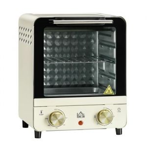 Mini-four &eacute;lectrique - IDEKO - 15L - Convection - 60-230 &deg;C - Minuteur 60 mins - Cr&egrave;me