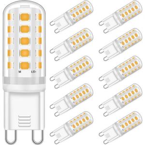 DASINKO - Ampoule LED 10x G9 5W &eacute;quivalent &agrave; 50W Blanc Chaud 550LM AC220V