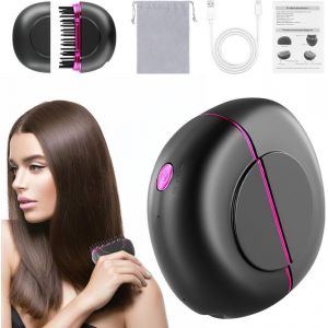 TTLIFE Brosse Lissante pour Cheveux Sans Fil Mini Lisseur Rechargeable Portable Mini Lisseur Cheveux Brosse 3 Temp&eacute;rature