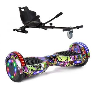 Hoverboard 6.5 hip-hop violet + Hoverkart noir + Bluetooth + Sac de transport+Télécommande