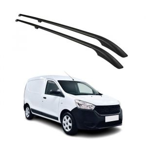 Barres de toit longitudinales - OMAC - Dacia Dokker 2012-2021 - Aluminium Noir - 2Pcs - R&eacute;sistant &agrave; la corrosion