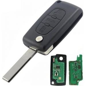 Cl&eacute; Vierge compl&egrave;te 3 Boutons Coffre CE0536 Pour Peugeot 207 307 308 407 607 Citro&euml;n Berlingo C2 C3 C4. Picasso Lame