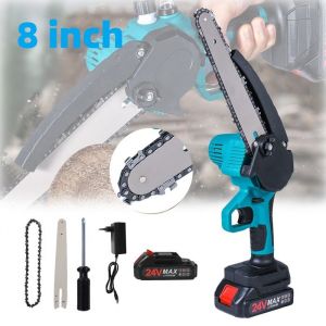 Mini Tronconneuse &agrave; Batterie 8 Pouces 3000W Tronconneuse Electrique Sans Fil Petite Tron&ccedil;onneuse Compatible avec Makita pour