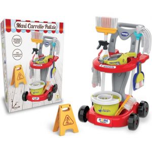 Chariot De Nettoyage Enfant - Set De 29 Pi&egrave;ces Avec Outils R&eacute;alistes Mat&eacute;riau ABS S&eacute;curis&eacute; D&eacute;veloppe Responsabilit&eacute; Et Coordination