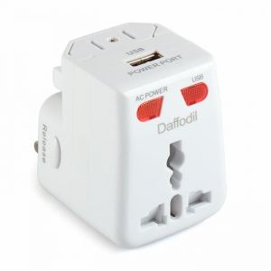 Adaptateur Universel de Voyage - Daffodil WAP150 - Prise Electrique Universelle France Europe Royaume Uni USA & Port Recharge