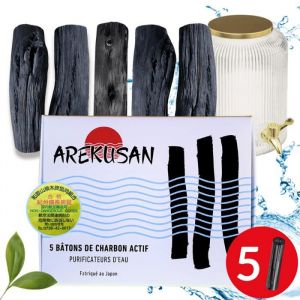 Arekusan Kishu Binchotan 5 Gros Charbon actif purificateur grand volume eau authentique de Wakayama au Japon Filtre leau du robinet