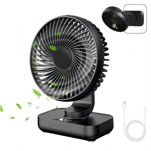 Ventilateur de Bureau USB Automatique Oscillant Petit Ventilateur de Table 4000mAh Batterie Mini Ventilateur Portable Silencieux