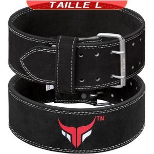 Ceinture de musculation à Double Ardillon -  Mytra Fusion - Haltérophilie - Soutien Lombaire - Noir - L