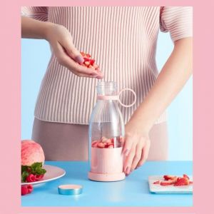 Mixeur Blender Extracteur De Jus Juicer Portable Imperm&eacute;able Sans BPA Sans Fil Mini USB Rose
