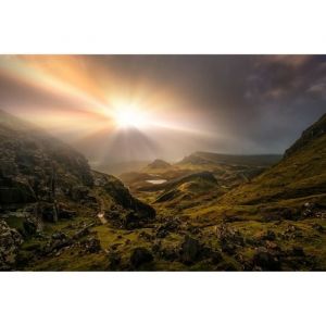 Photo Art Papier Peint INTISSÉ-VALLÉE DU CIEL BRILLANT-(216348)-8 lés-400x260cm-Mural Poster Géant XXL-Mer Beach Océan Nature Forêt