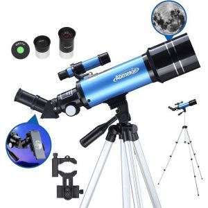Aomekie Télescope Astronomique Adulte 70mm Lunette Astronomique avec Trépied Ajustable Lentille Barlow et Chercheur pour Débutants e