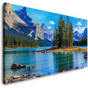 TOILE TABLEAU-MONTAGNE MER-(PP384)-CANVAS-Lin-Photo-Art Beaux-Arbres For&ecirc;t Plage Paysage Meer Jardin